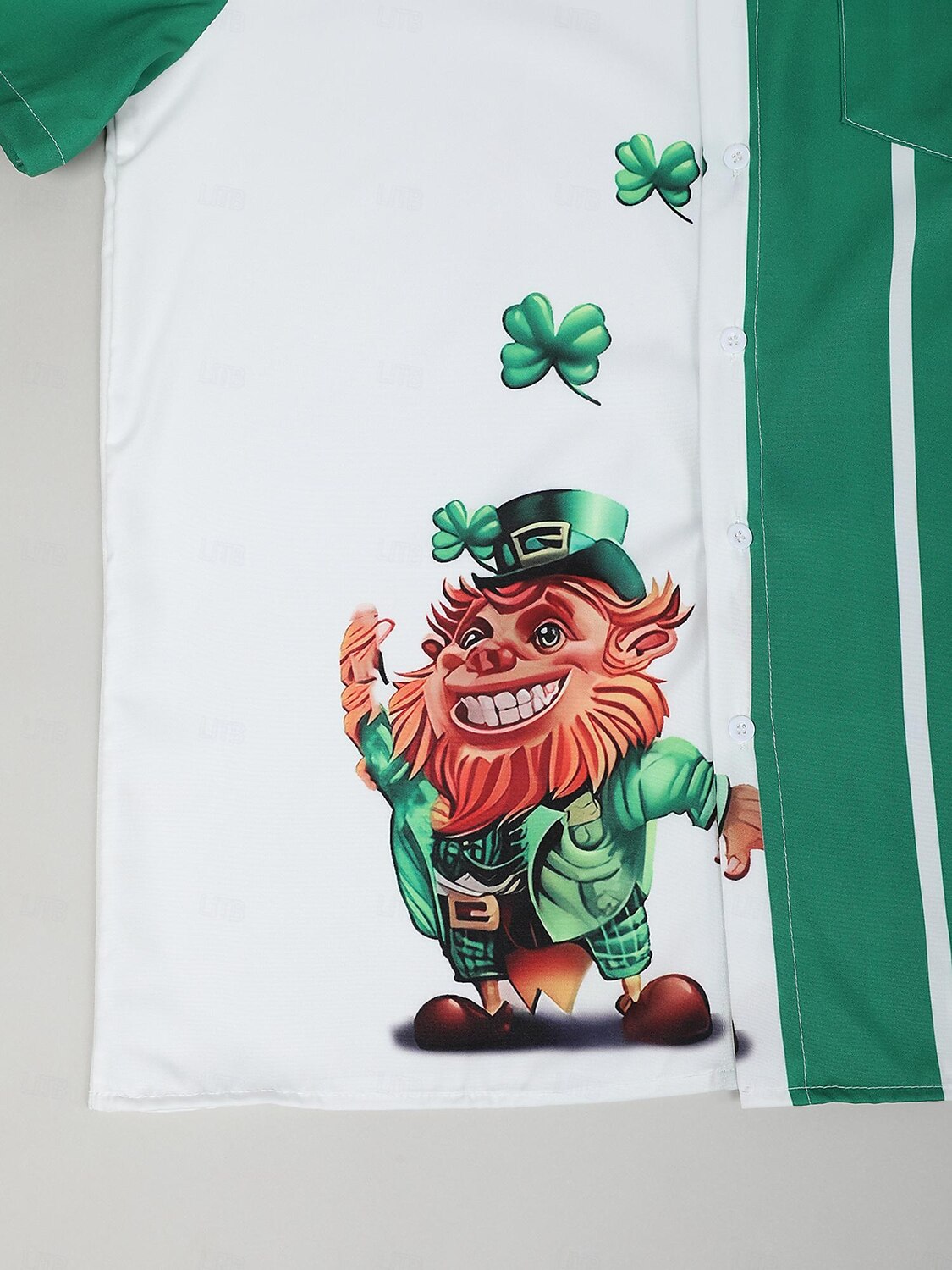 St. Patrick Cartoon Hat Striped Shirt