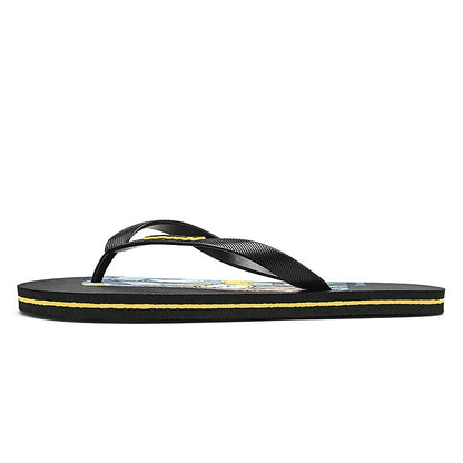 Playful Blue Cartoon Dog Flip-Flops