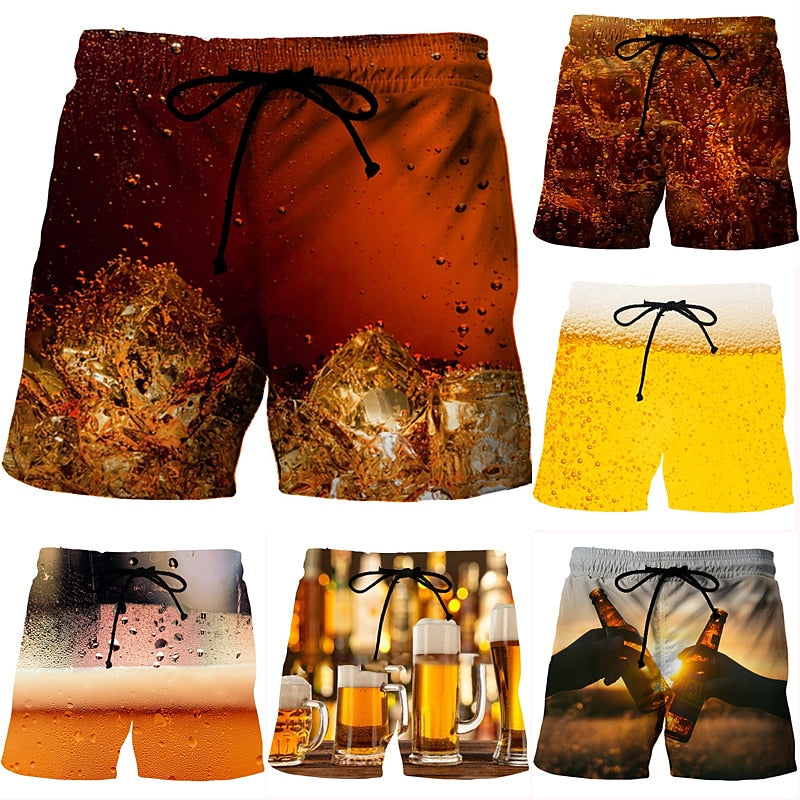 Graphic Prints Beer Swimming Trunks Board Shorts