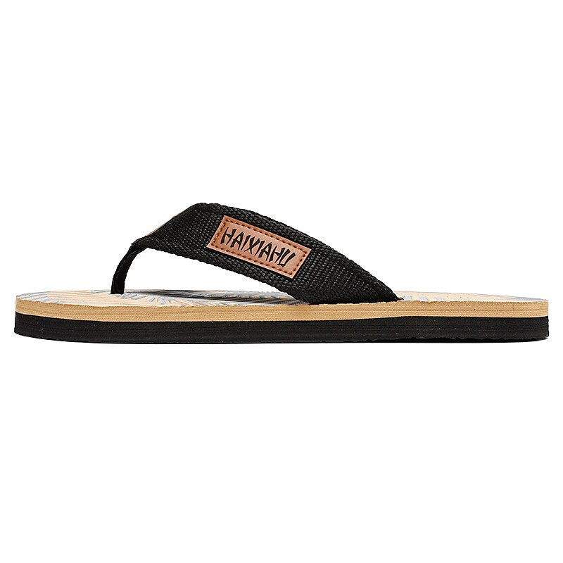 Red & Black Geometric Fashion Flip-Flops