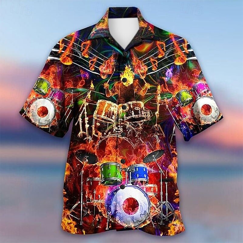 Summer Hawaiian Music Guitar Shirt