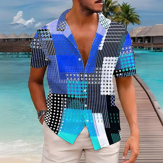 Geometric Print Cuban Shirt