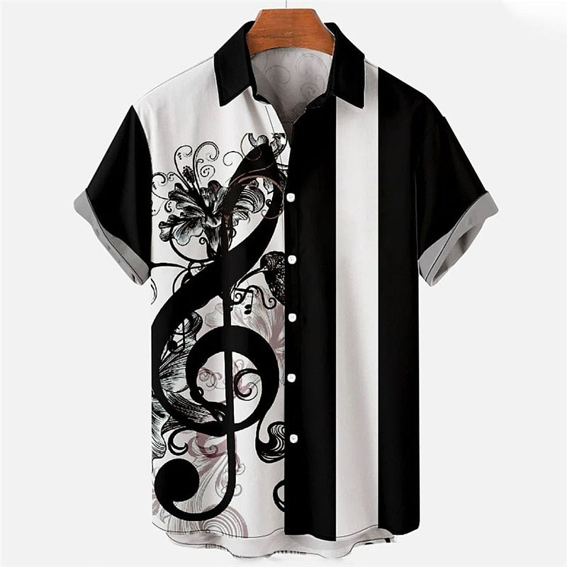 Camisa de manga corta con notas para bolos