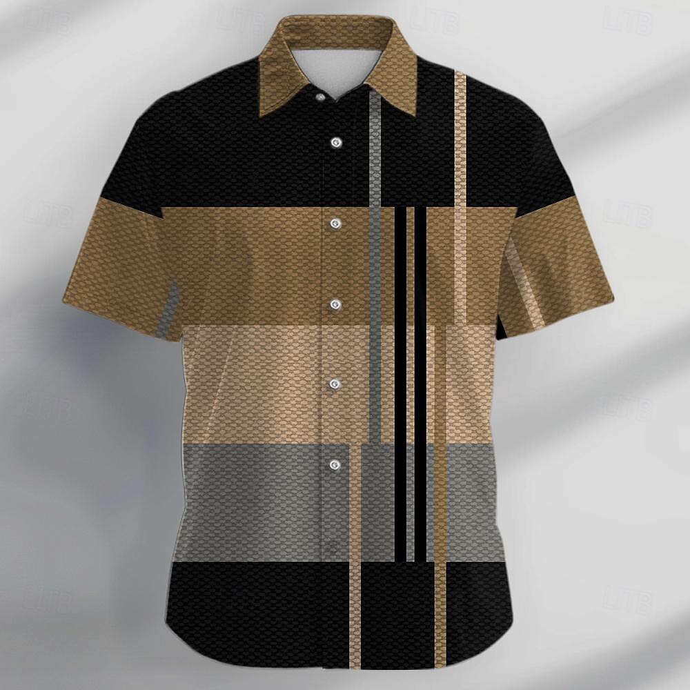 Geometric Pattern Color Block Shirt