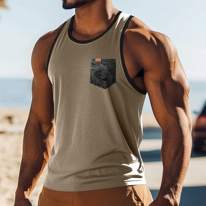 Sleeveless Muscle Tank with Pocket