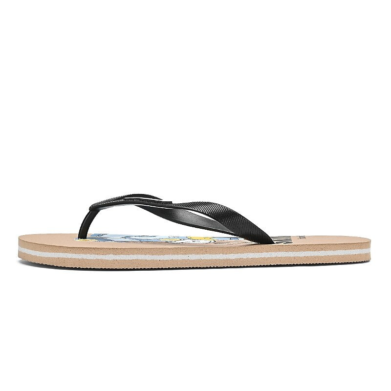 Playful Blue Cartoon Dog Flip-Flops