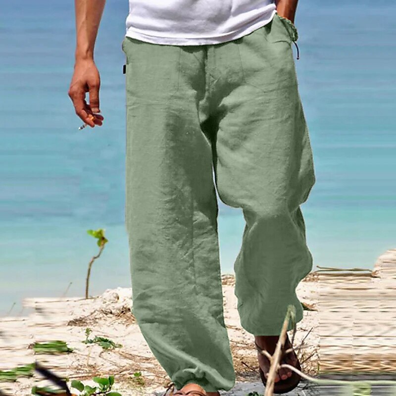 Casual Drawstring Straight-Leg Pants