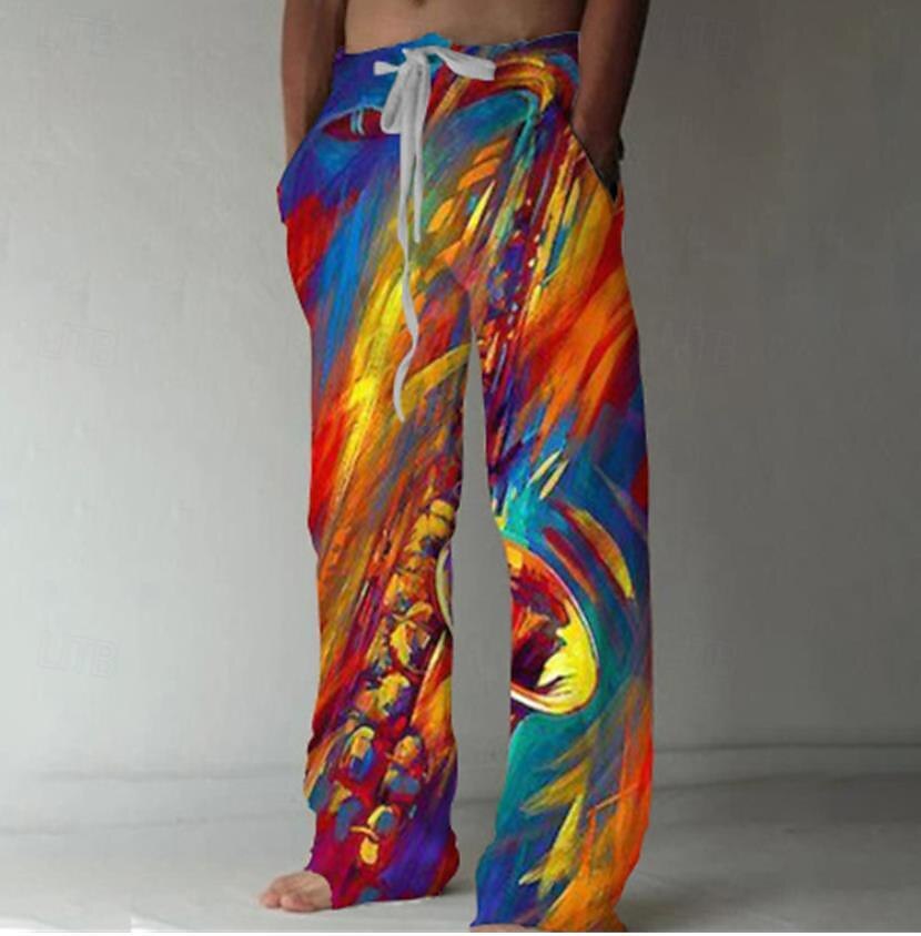 3D Colorful Printed Trousers Pants