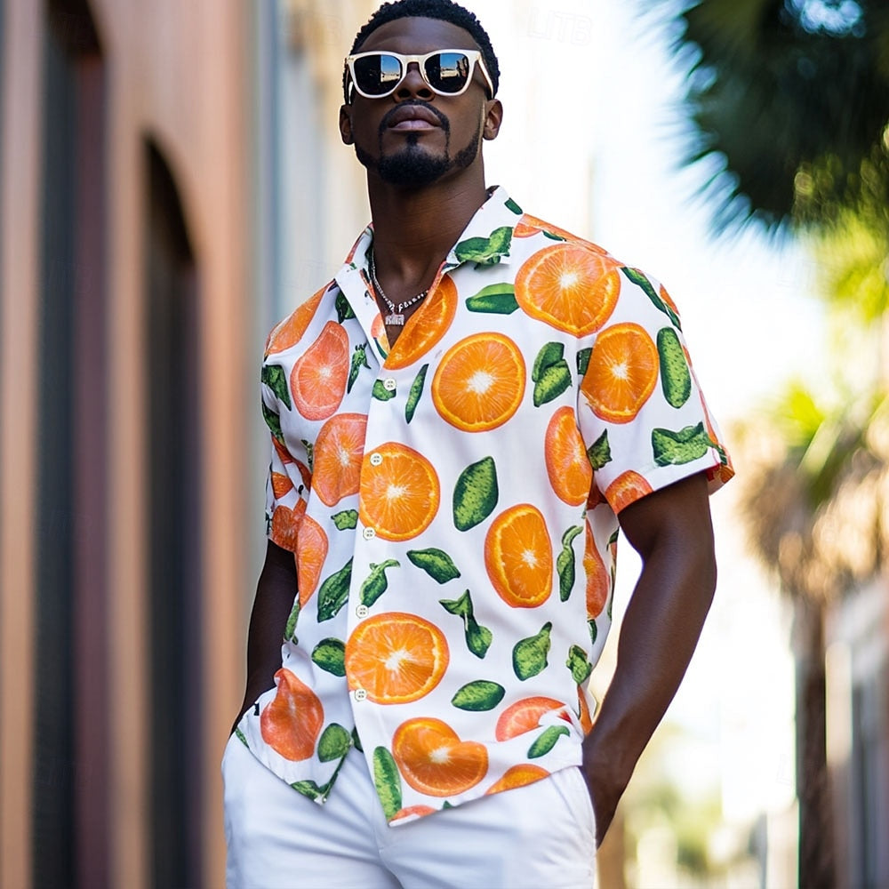 Fruit Orange Aloha Shirt