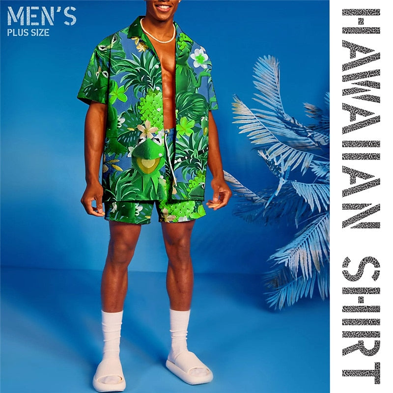Pineapple Pattern Print Shirt Set