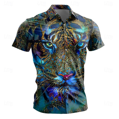 Camisa con estampado de tigre oscuro para vacaciones