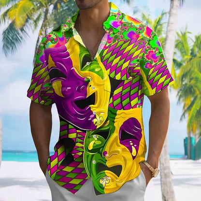 Mardi Gras Geometric Mask Shirt