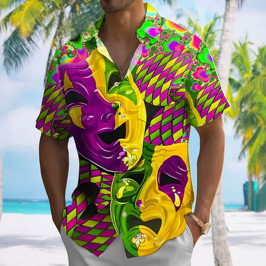 Mardi Gras Geometric Mask Shirt