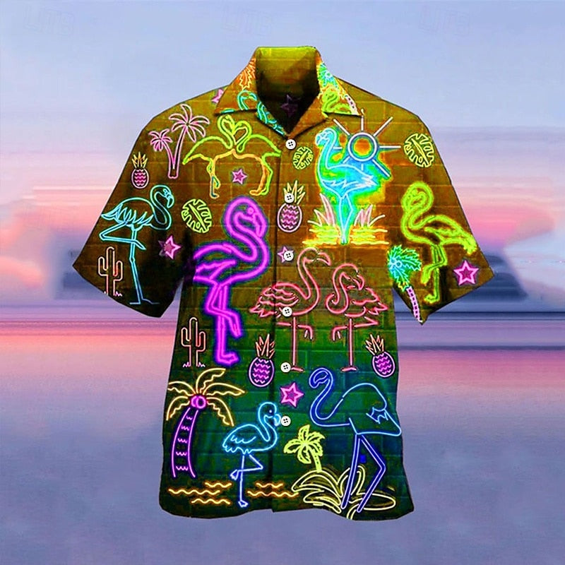 Tropical Fluorescent Camp Collar Shirt