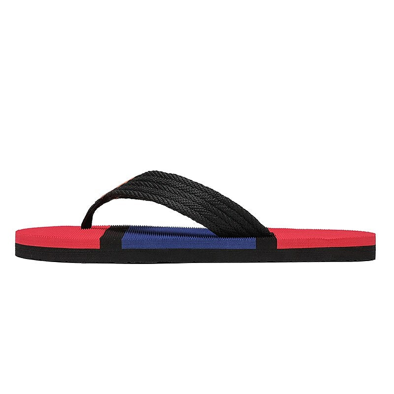 Colorblocked Mesh Strap Flip Flops