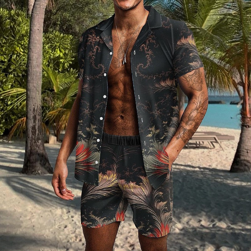 Hawaiian Vacation Print Shirt Set