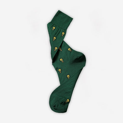 Solid Bulb Print Knit Socks