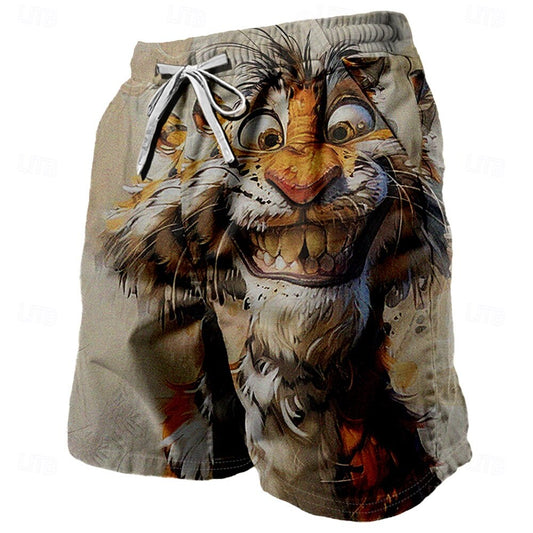 Pantalones cortos deportivos con estampado de tigre