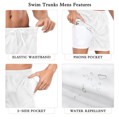Shark Funny Sea Creatures 2-in-1 Board Shorts