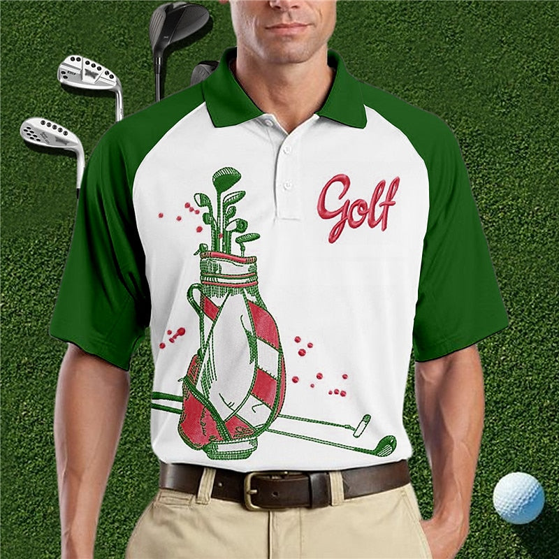 3D Print Golf Polo Shirt