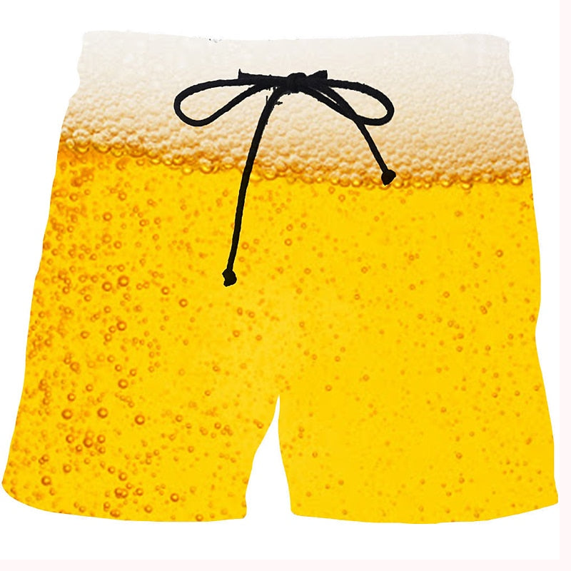 Graphic Prints Beer Swimming Trunks Board Shorts