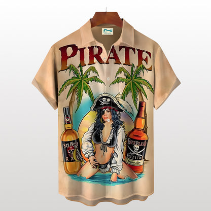 Camisa hawaiana de verano con letras Hula para niñas