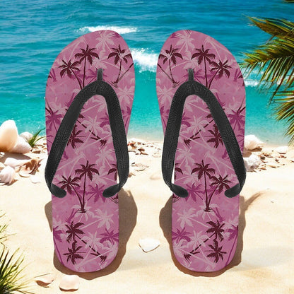 Hawaiian Coconut Tree Pattern Beach Flip Flops