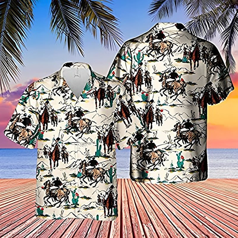 Kentucky Derby Cowboy Aloha Shirt