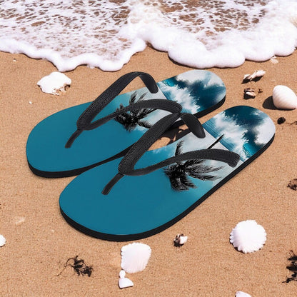 Hawaiian Coconut Tree Pattern Beach Flip Flops