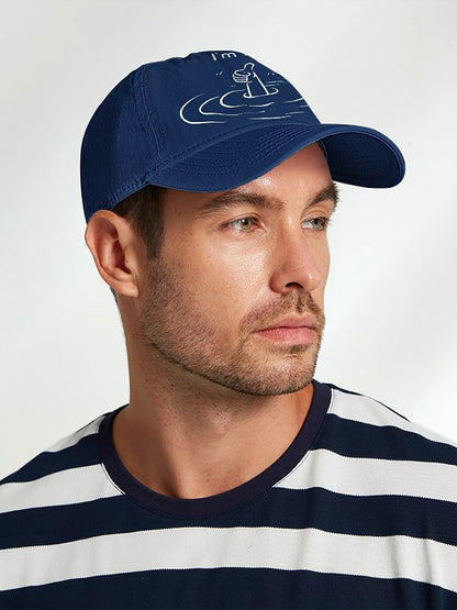 Navy 'I'm Fine' Snapback Cap