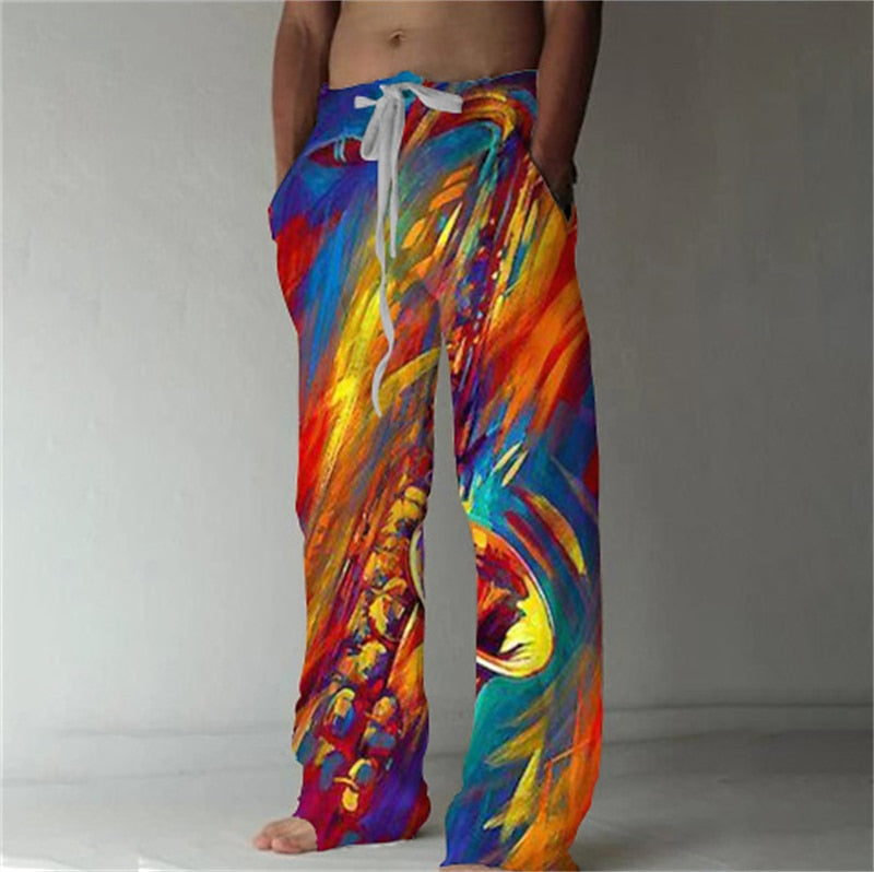 3D Colorful Printed Trousers Pants