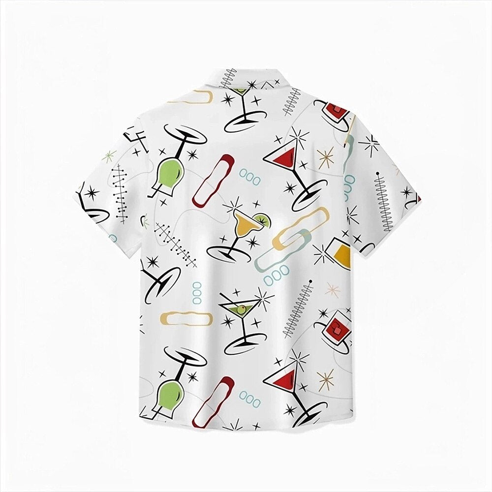 Wine Glass Drinks Hawaiian Shirt