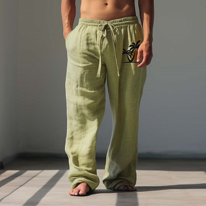 Coconut Tree Hawaiian Cotton Pants