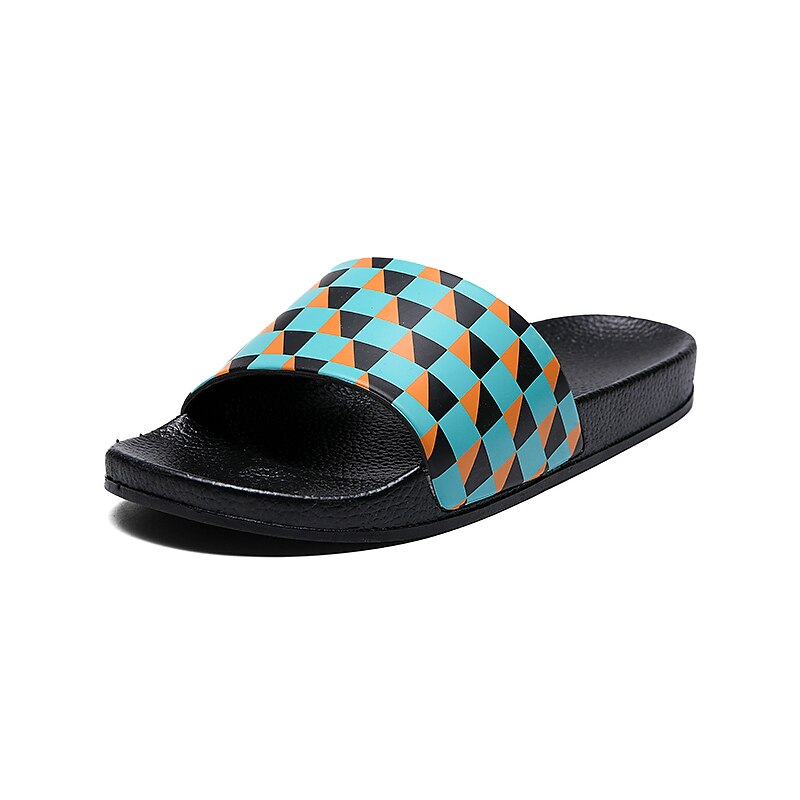 Vibrant Geometric Slide Sandals