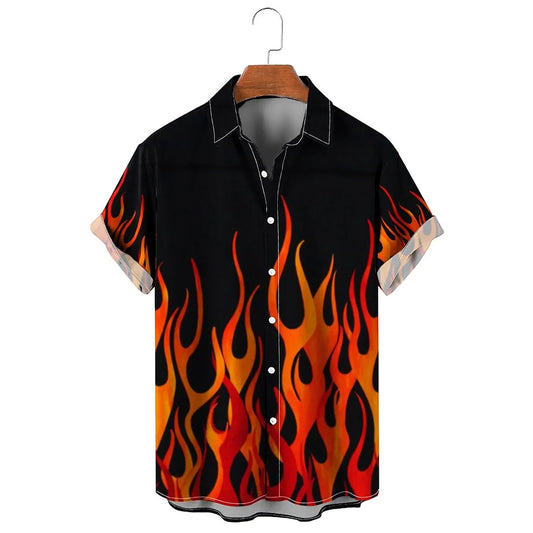 Abstract Graphic Flame Shirt