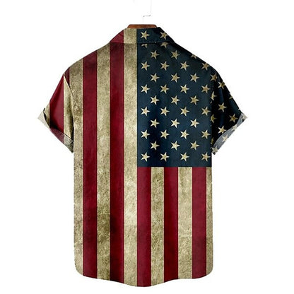 American Independence Day Vintage American Flag Shirt