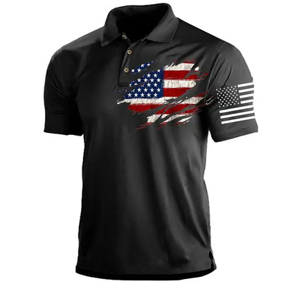 US Flag Veterans Polo Shirt