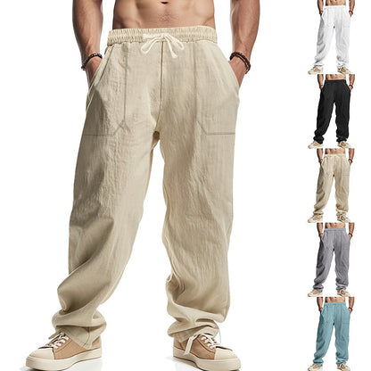 Classic Linen Straight-Leg Pants