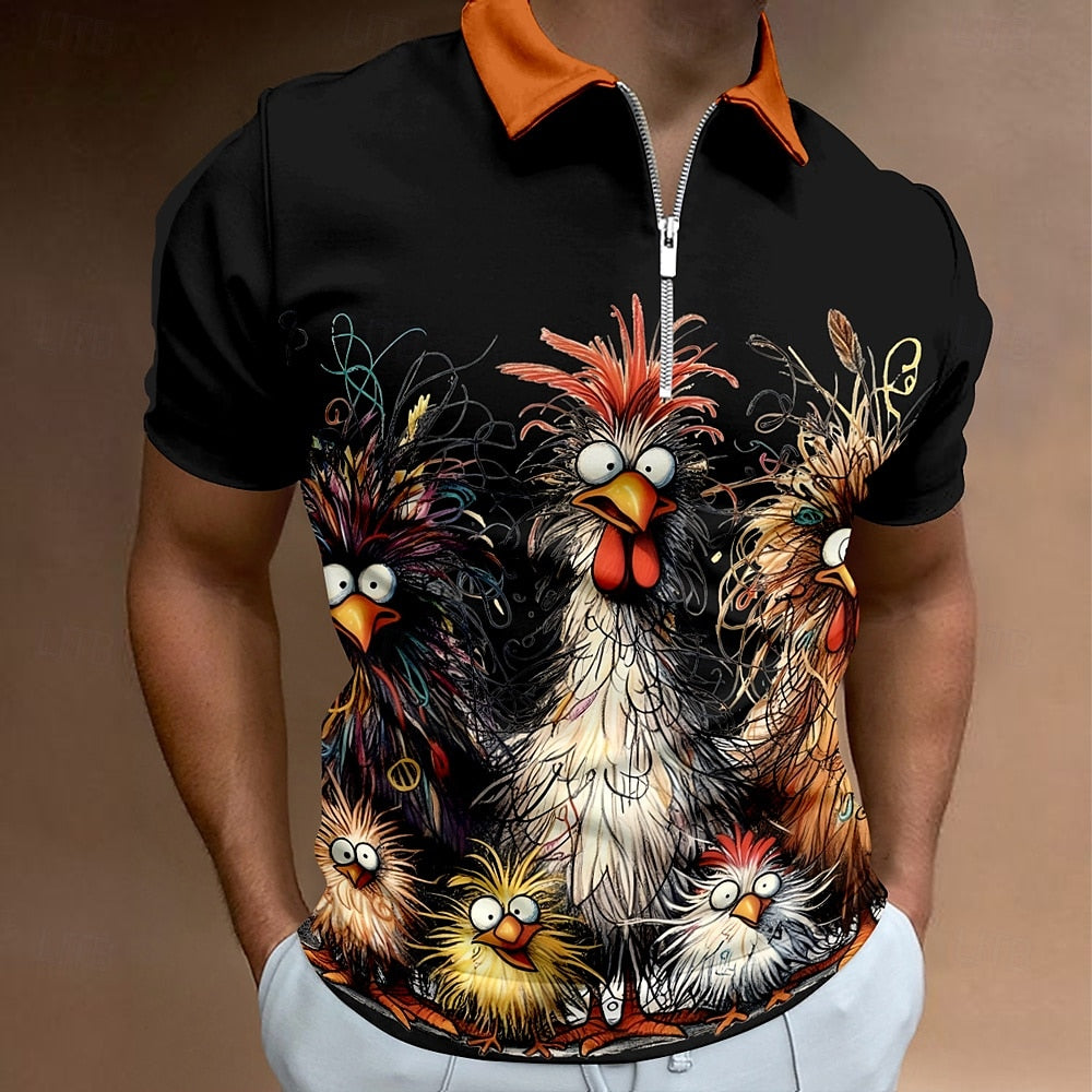 Chicken Quarter Zip Polo Shirt