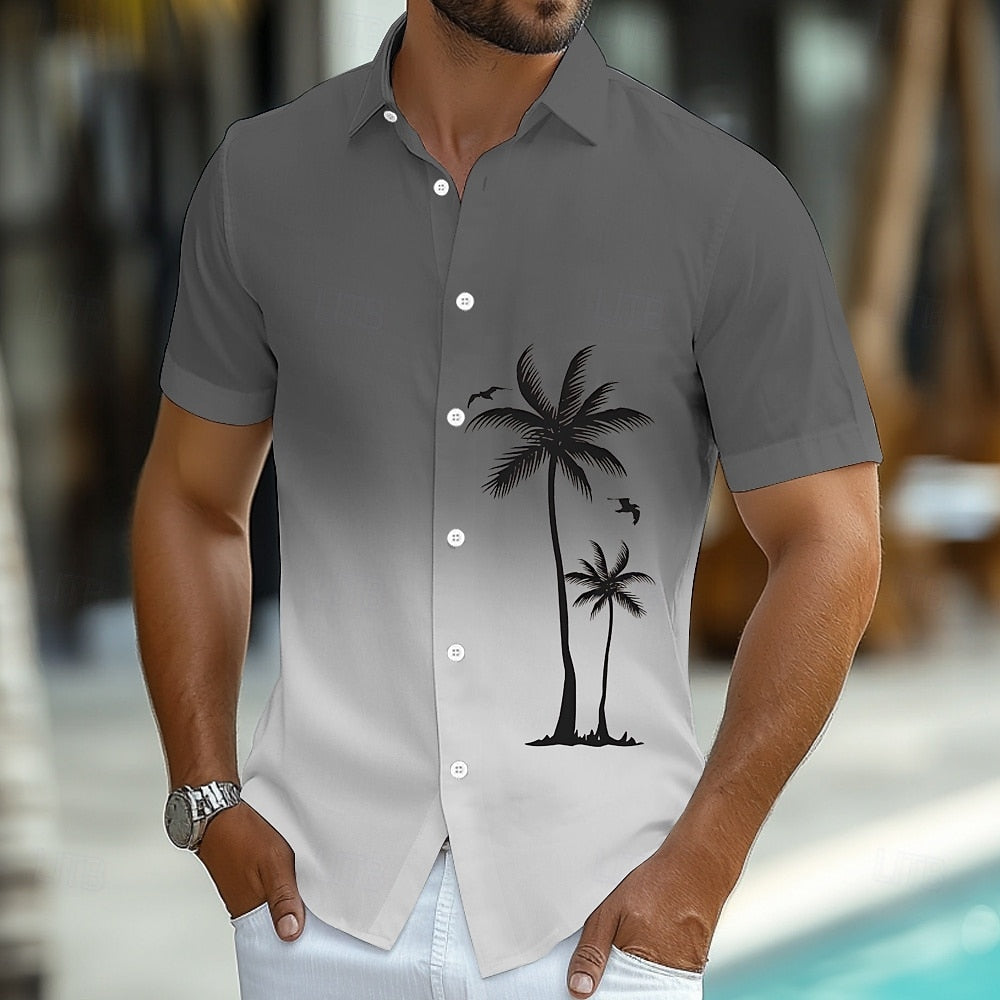 Blue Gradient Coconut Tree Shirt