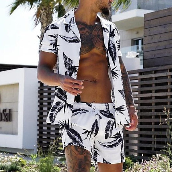 Hawaiian Vacation Print Shirt Set