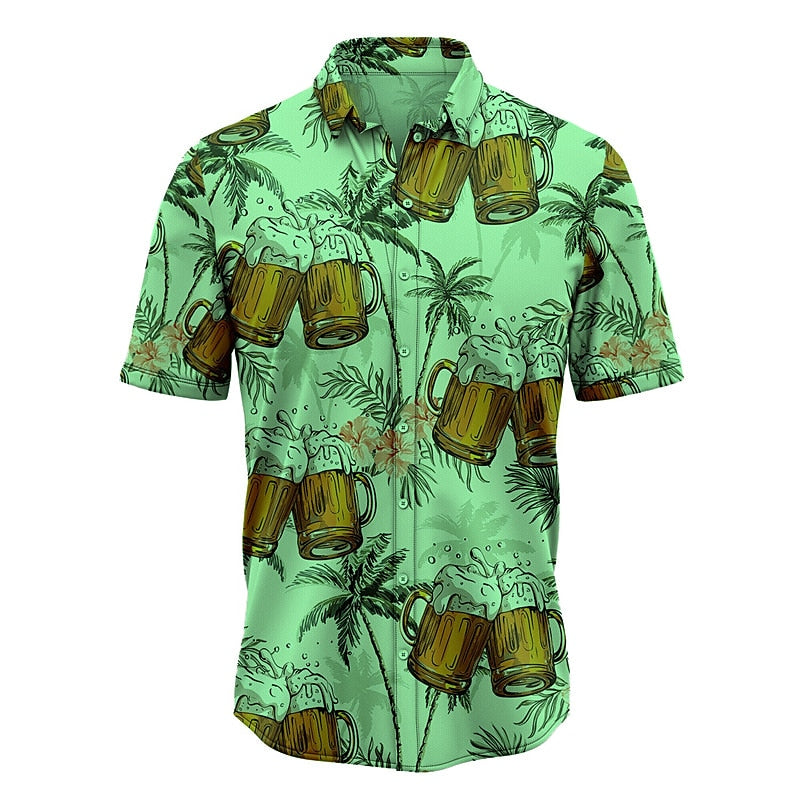 Graphic Prints Beer Leaves Shirt