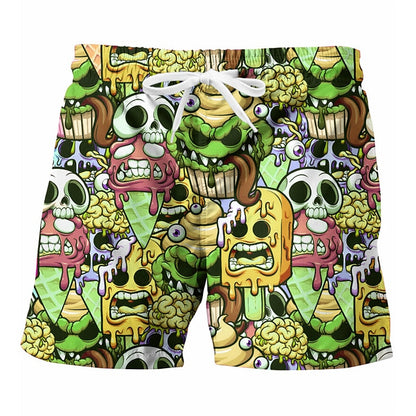 Graphic Skull Swimming Trunks Board Shorts