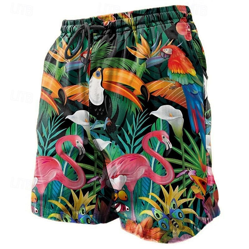 Flag Flamingo Pineapple Swimming Trunks Board Shorts