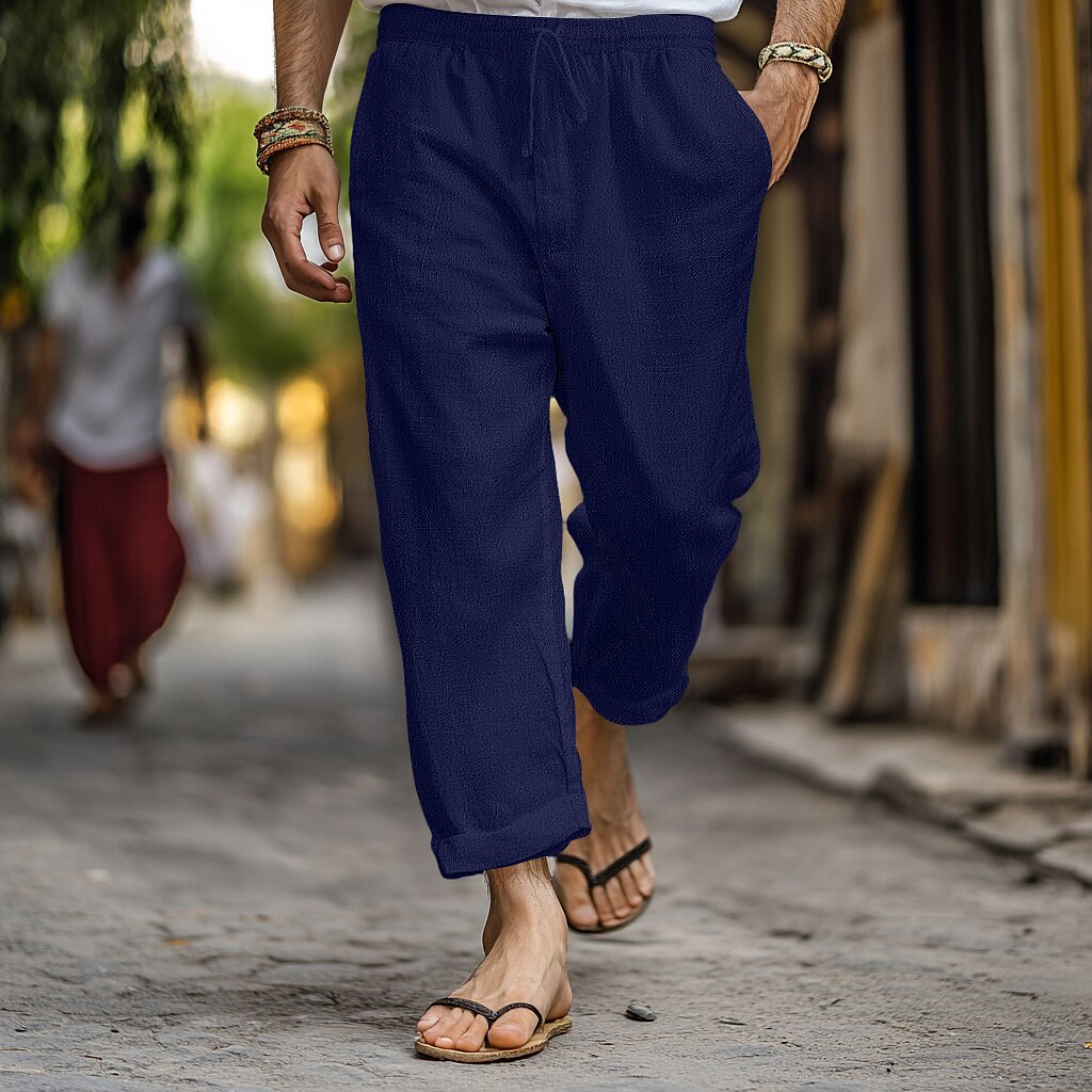 Breathable Linen Drawstring Trousers