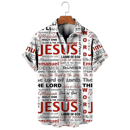 Letter Jesus Button Up Shirt