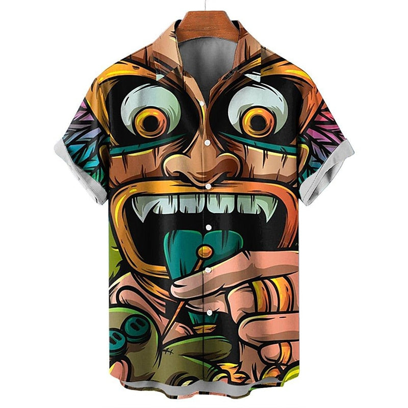 Tribal Totem Graphic Cartoon Shirt