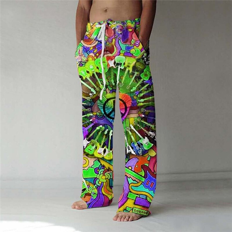 Trousers  Drawstring Summer Beach Pants