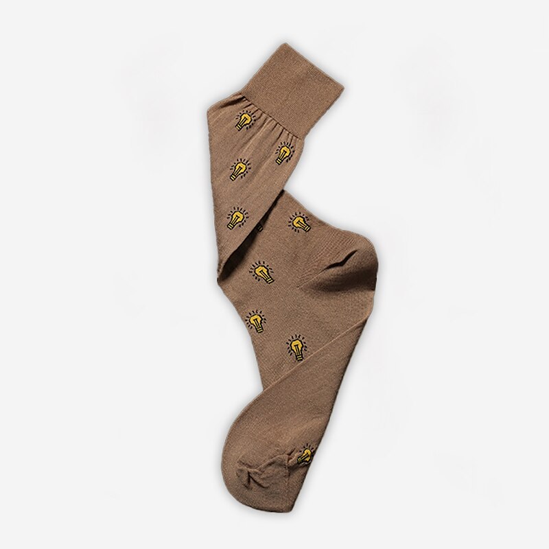 Solid Bulb Print Knit Socks