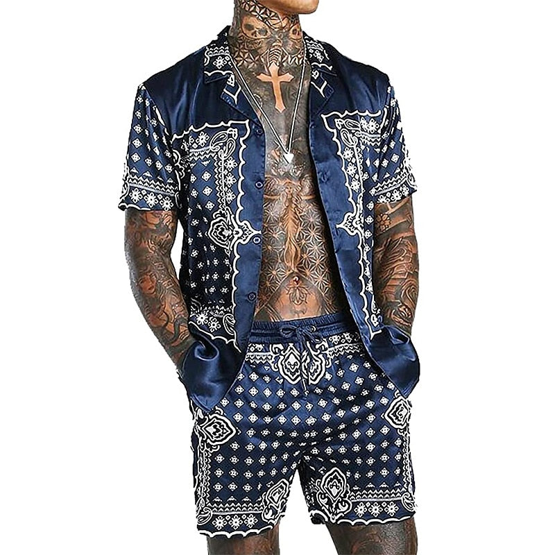 Hawaiian Vacation Print Shirt Set